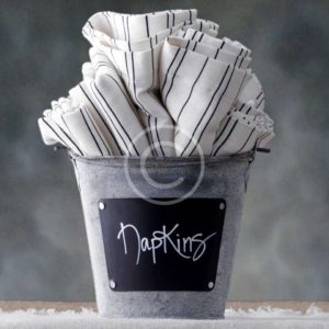 Zinc Bucket with Chalkboard Label